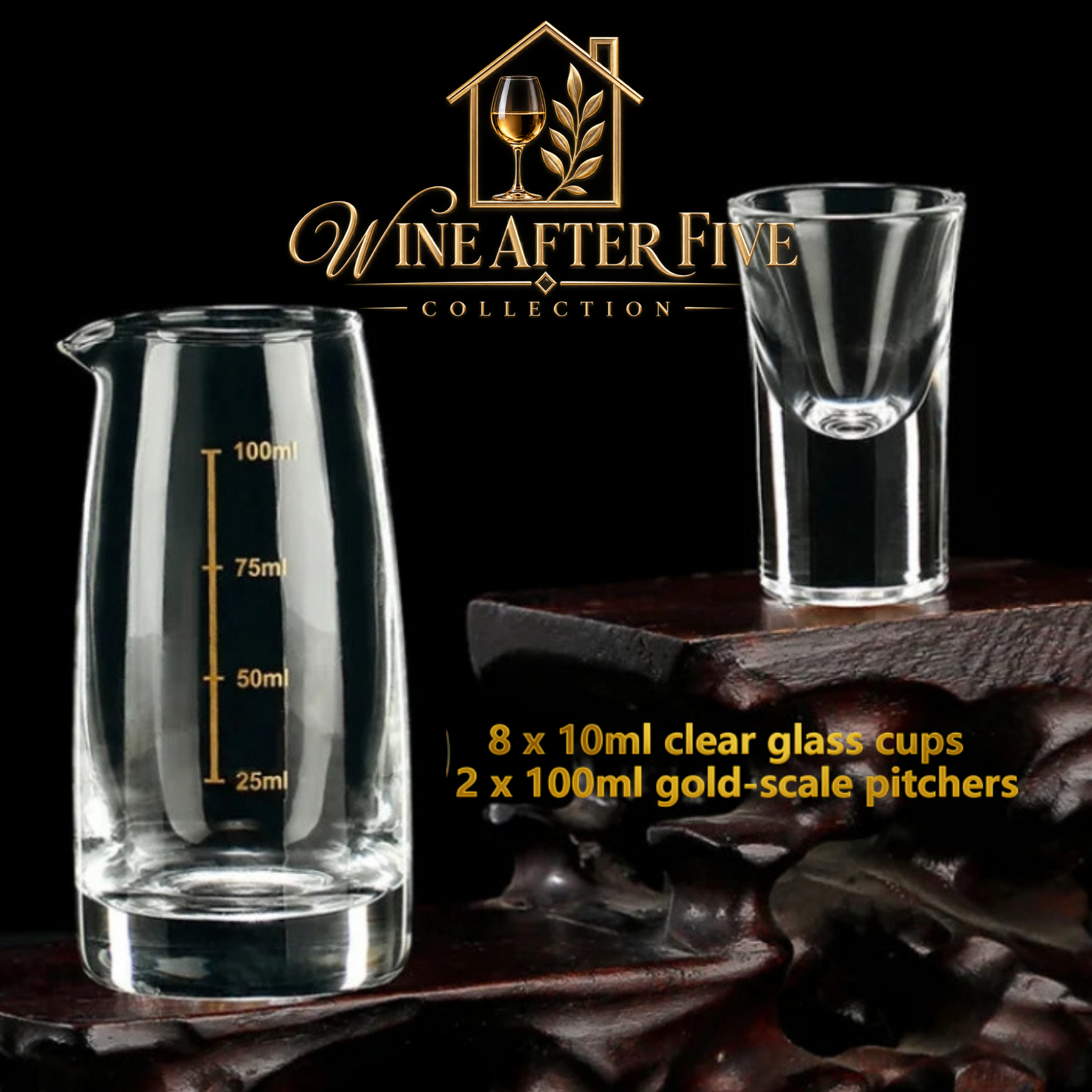 Crystal Stemmed Shot Glass Gift Set | 10-Piece Luxury Glassware for Spirits & Entertaining