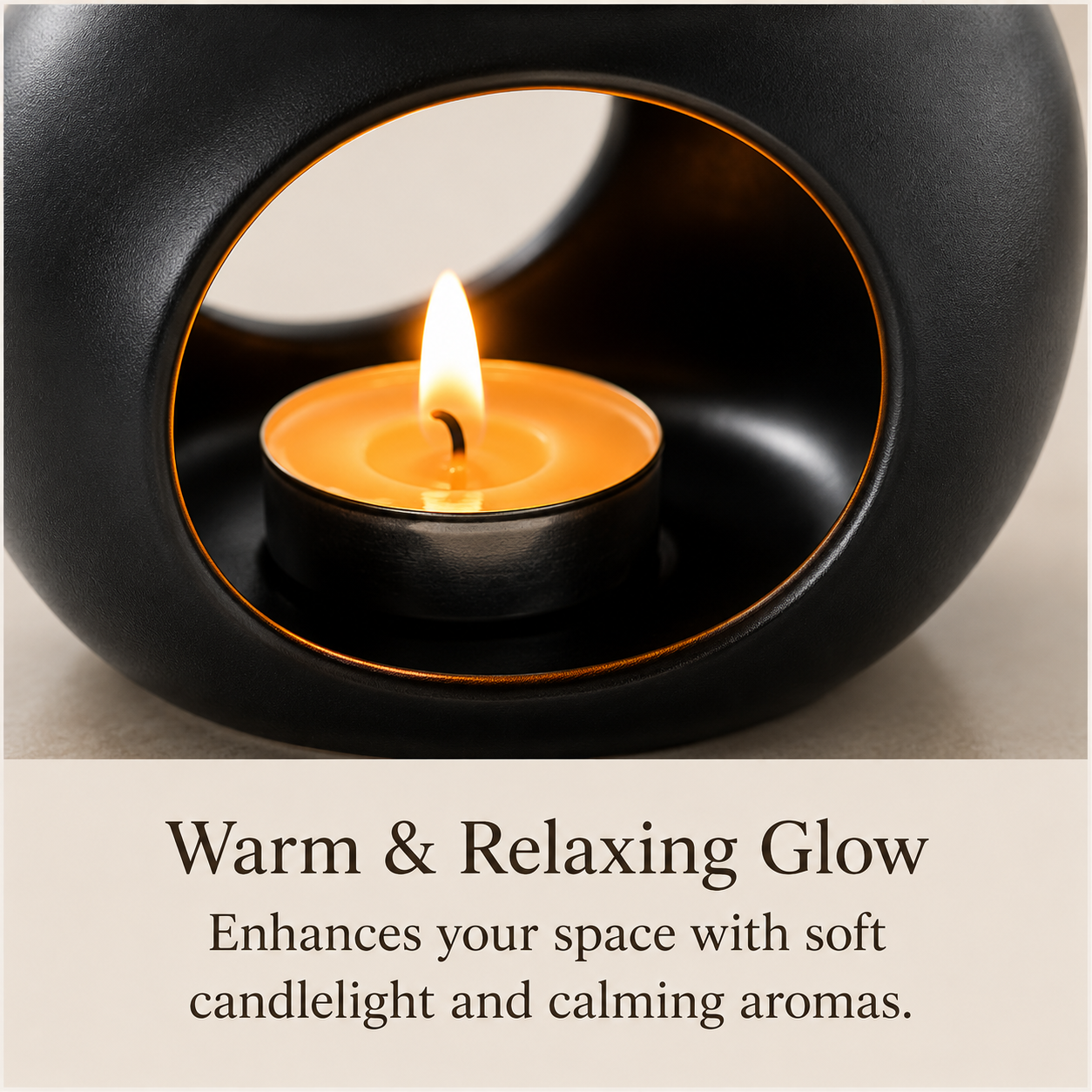 Black Ceramic Aromatherapy Oil Burner | Home After Five