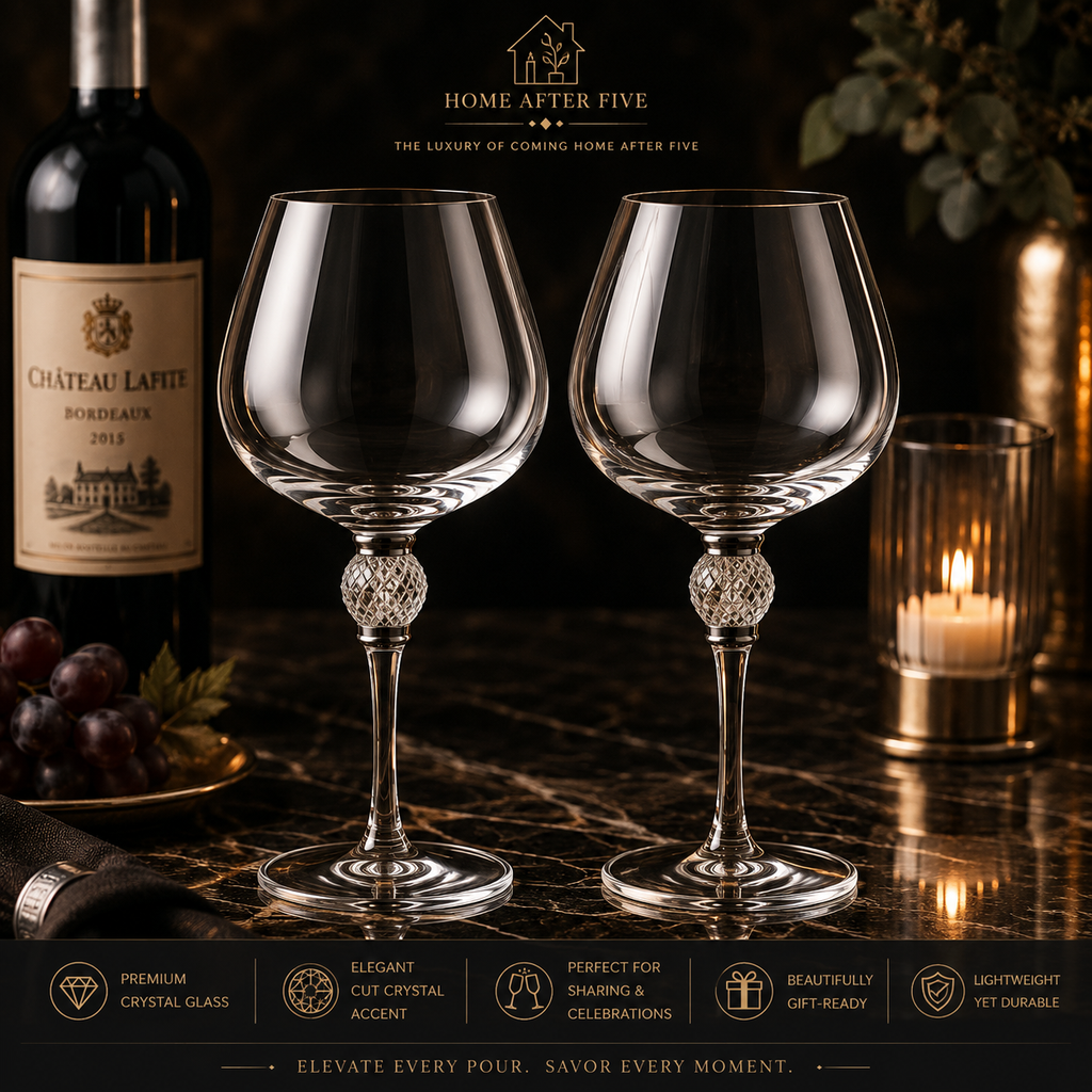 Luxury Crystal Wine Glass Set — 2pc High-End Glassware