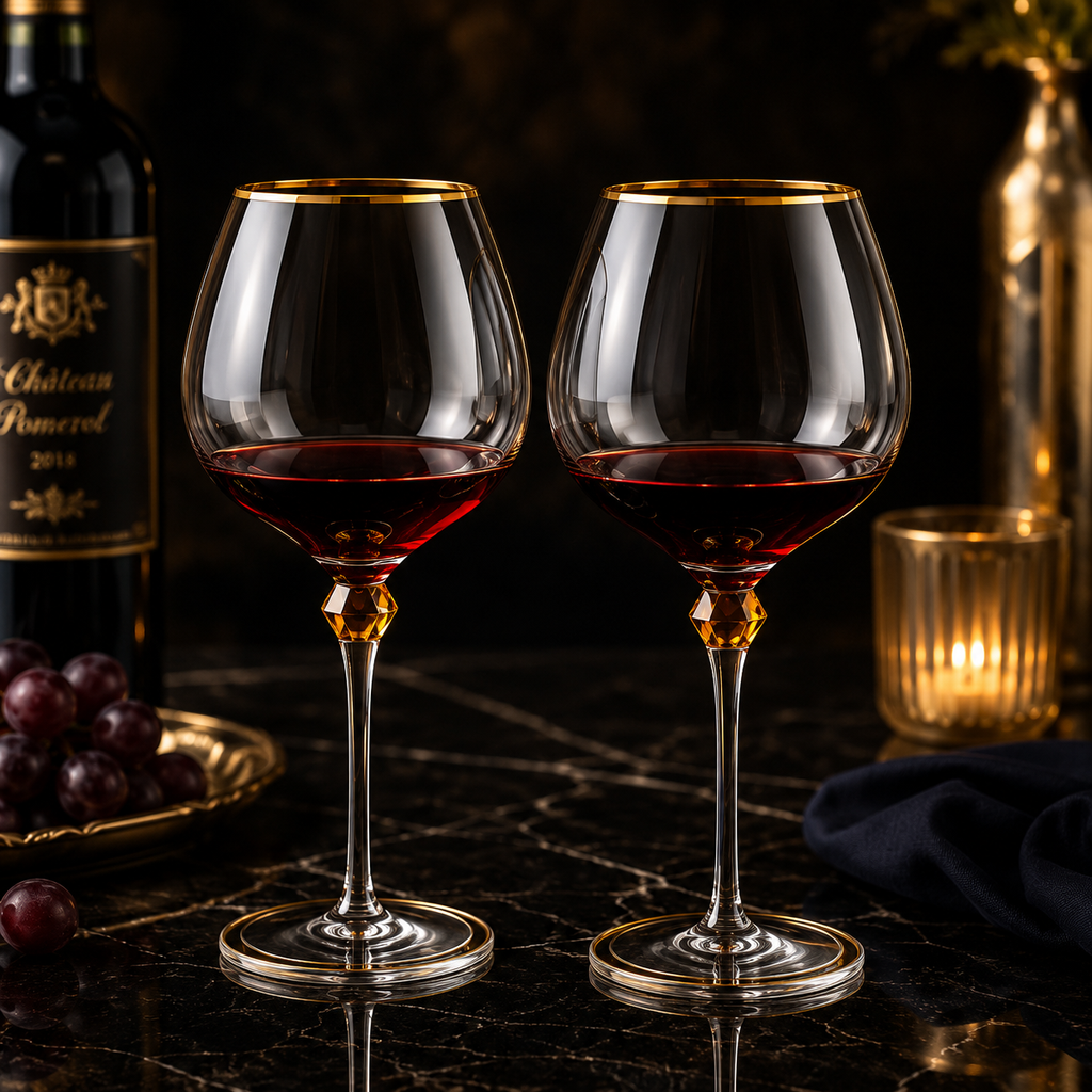 Luxury Crystal Wine Glass Set — 2pc High-End Glassware