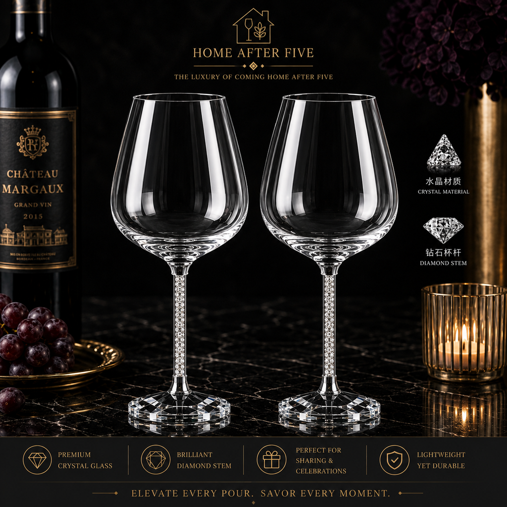 Luxury Crystal Wine Glass Set — 2pc High-End Glassware