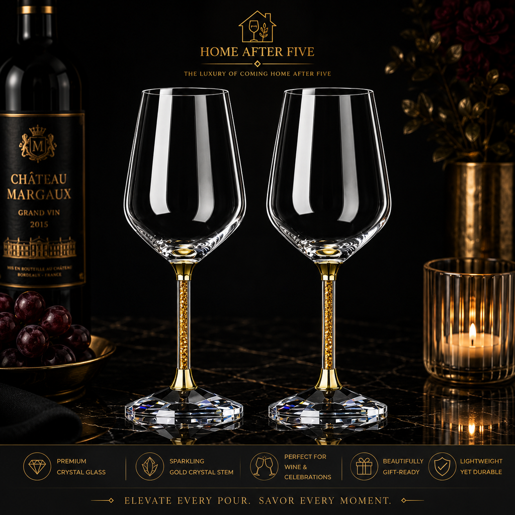 Luxury Crystal Wine Glass Set — 2pc High-End Glassware