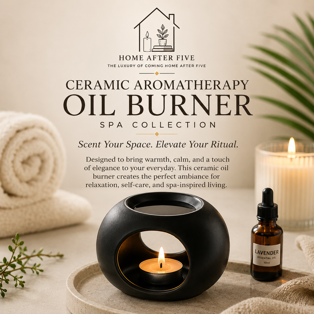 Black Ceramic Aromatherapy Oil Burner | Home After Five