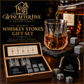 Luxury Whiskey Stones Gift Set — Crystal Glasses & Granite Chilling Stones