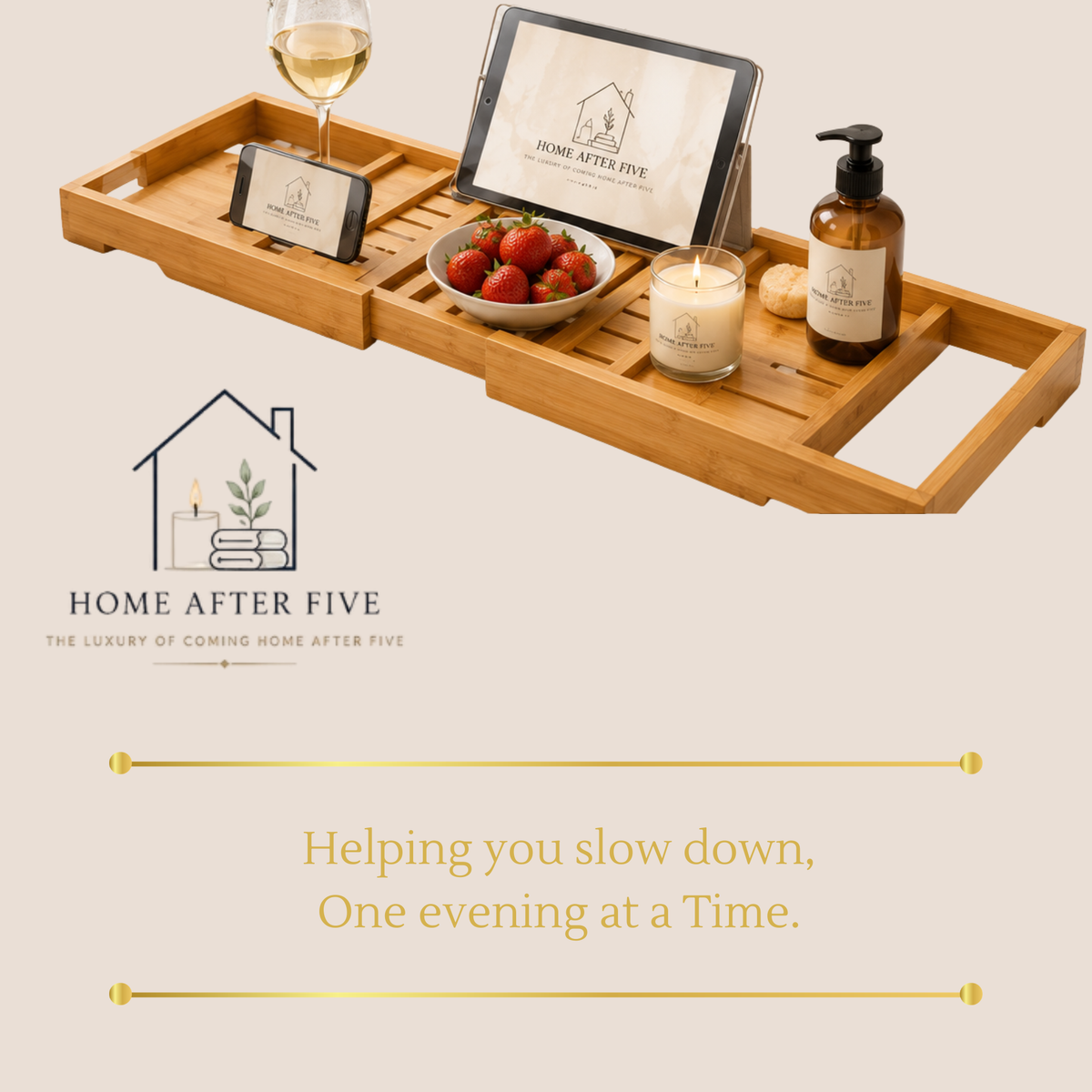 Luxury Bamboo Bath Tray — Expandable Spa Caddy for the Perfect Soak