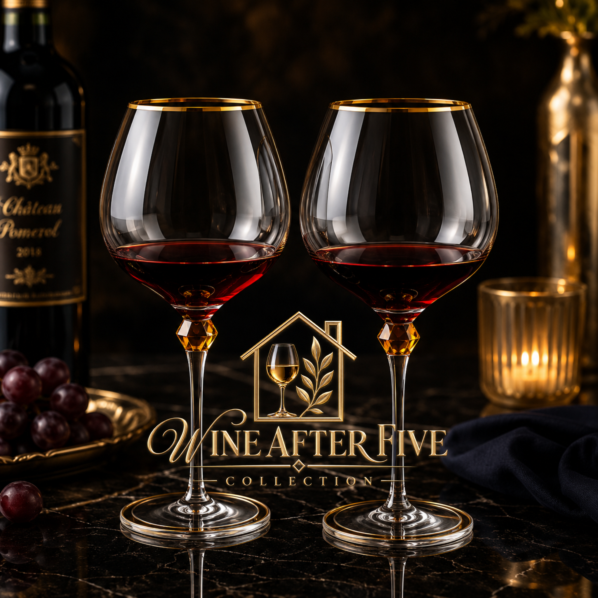 Luxury Crystal Wine Glass Set — 2pc High-End Glassware