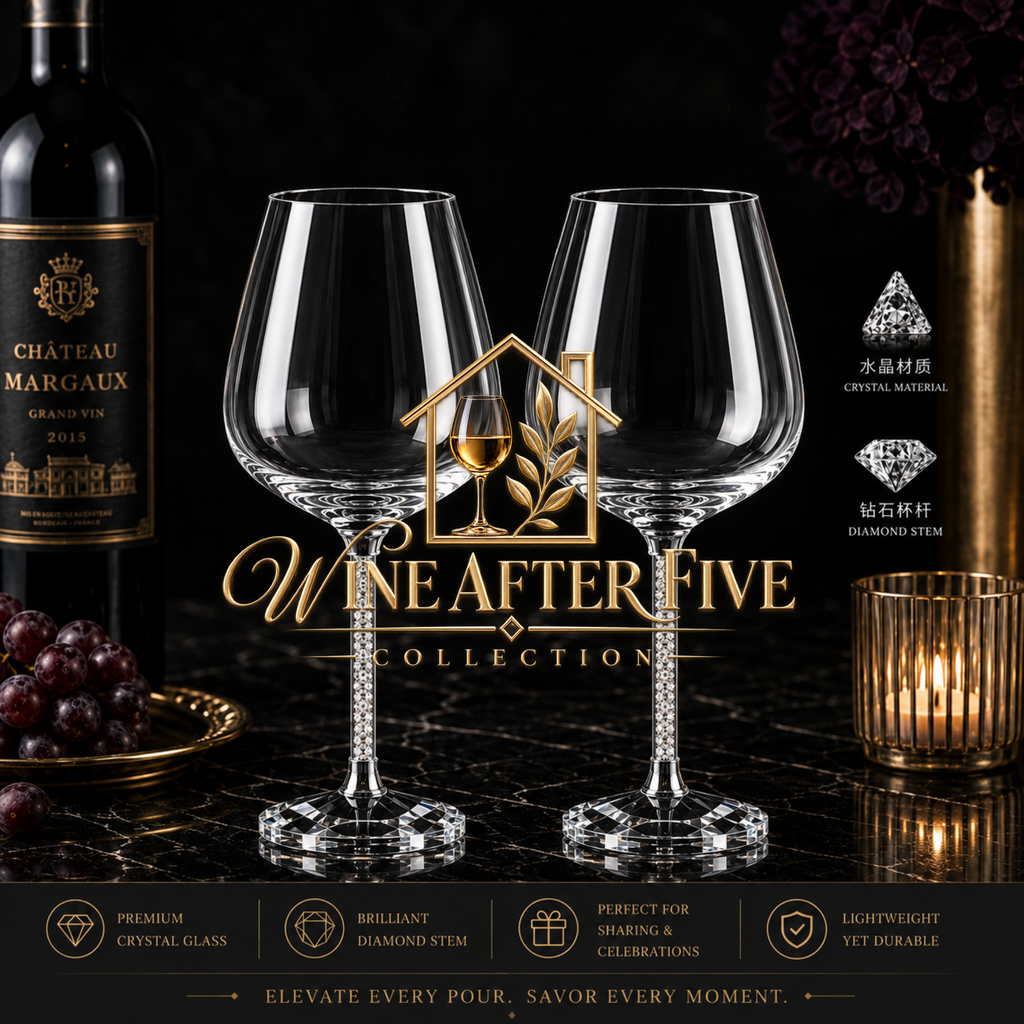 Luxury Crystal Wine Glass Set — 2pc High-End Glassware