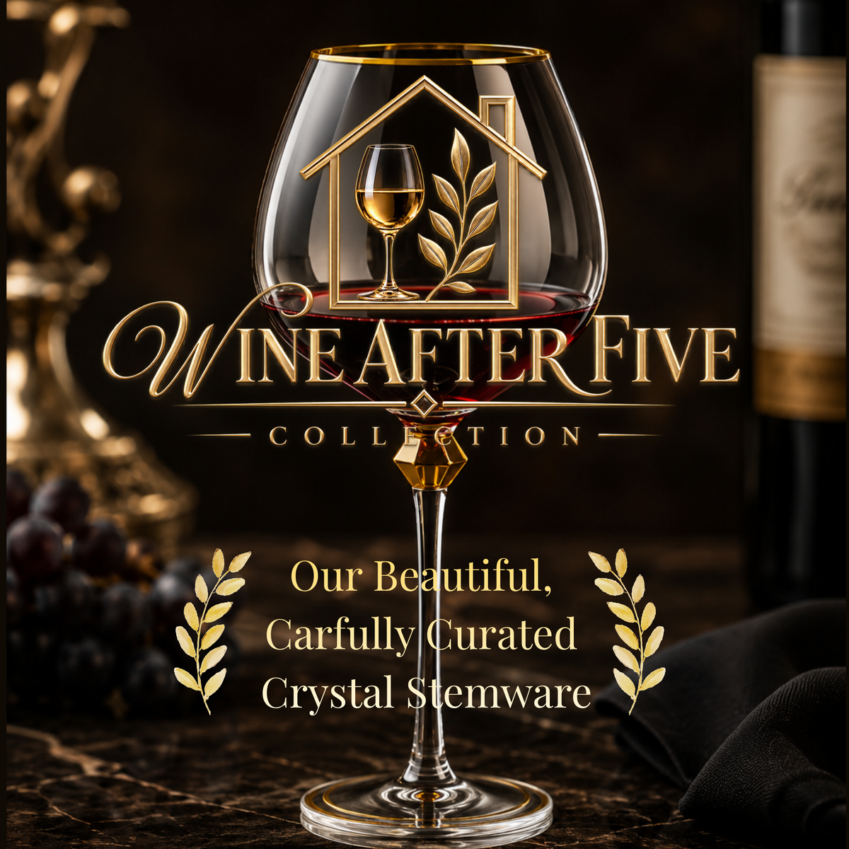 Luxury Crystal Wine Glass Set — 2pc High-End Glassware