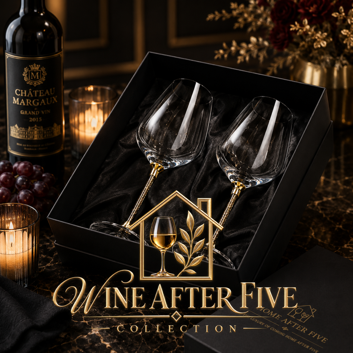 Luxury Crystal Wine Glass Set — 2pc High-End Glassware