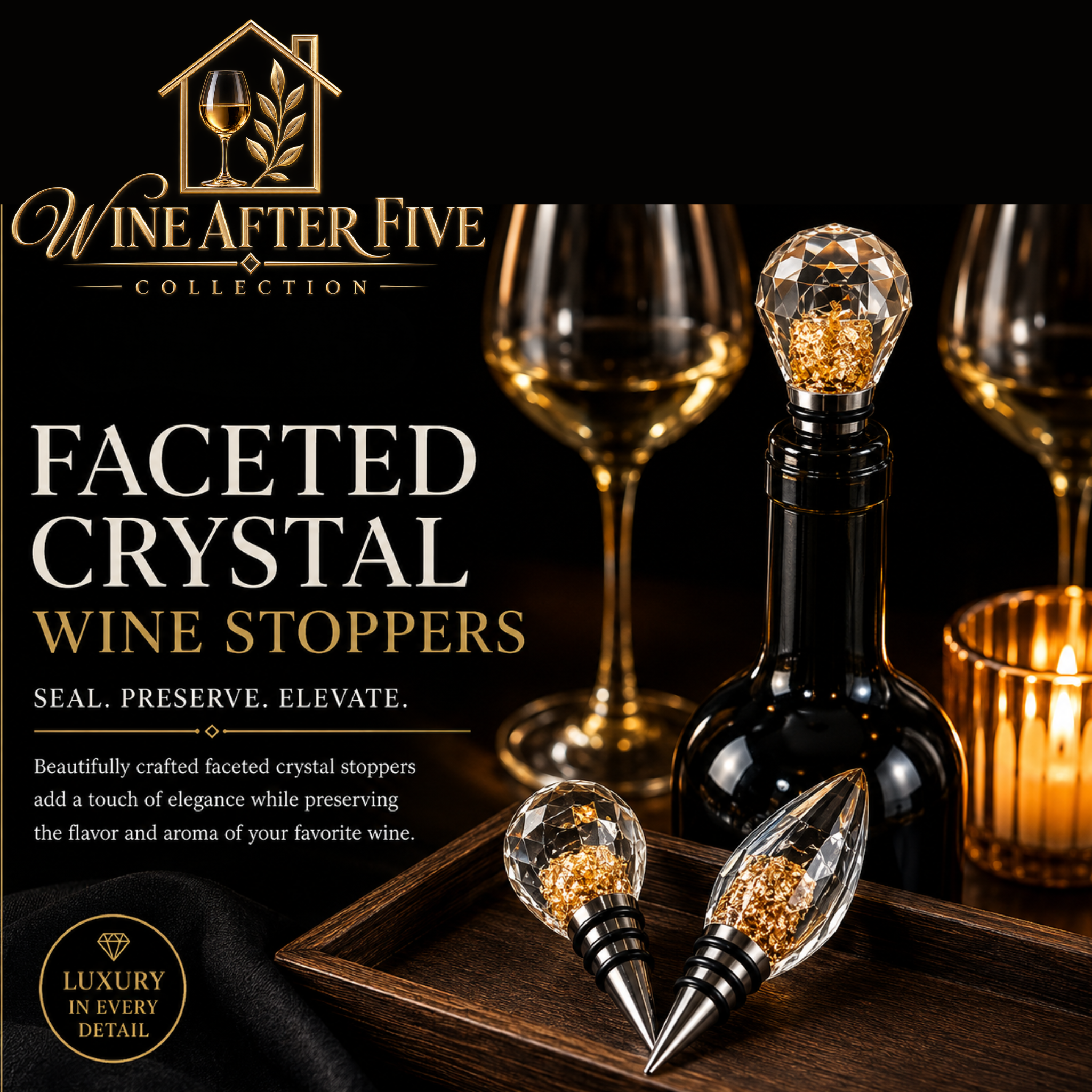 Luxury Crystal Wine Stopper