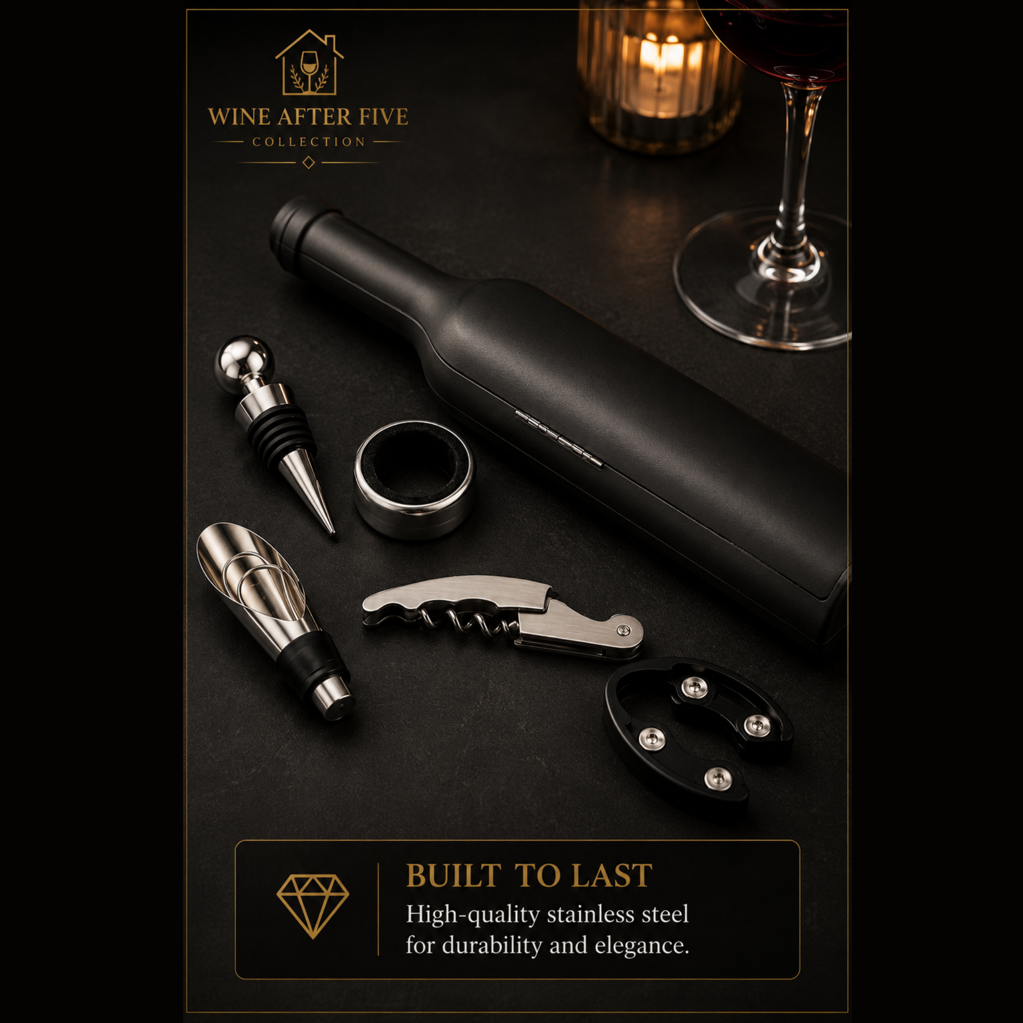Luxury Wine Opener Gift Set — 5-Piece Corkscrew Collection