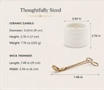 Soy Wax Ceramic Candle & Wick Trimmer Set