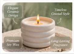 Soy Wax Ceramic Candle & Wick Trimmer Set