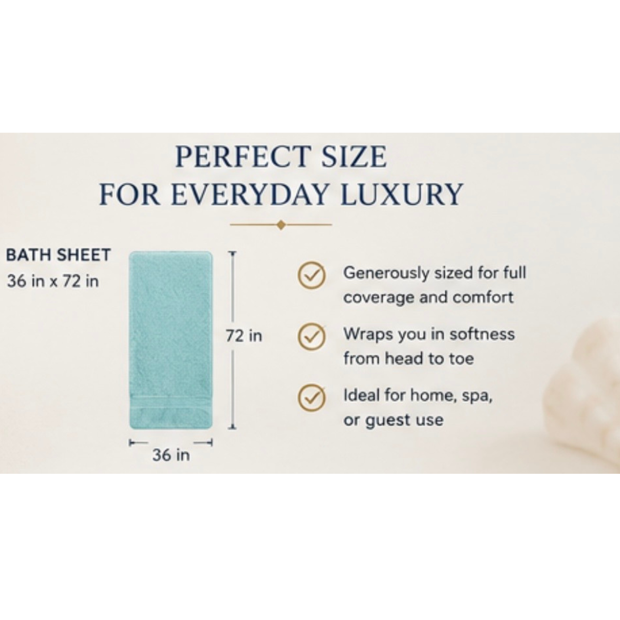 Casa Platino Luxury Bath Sheets — Set of 4 (36"x72") | Aqua Sky