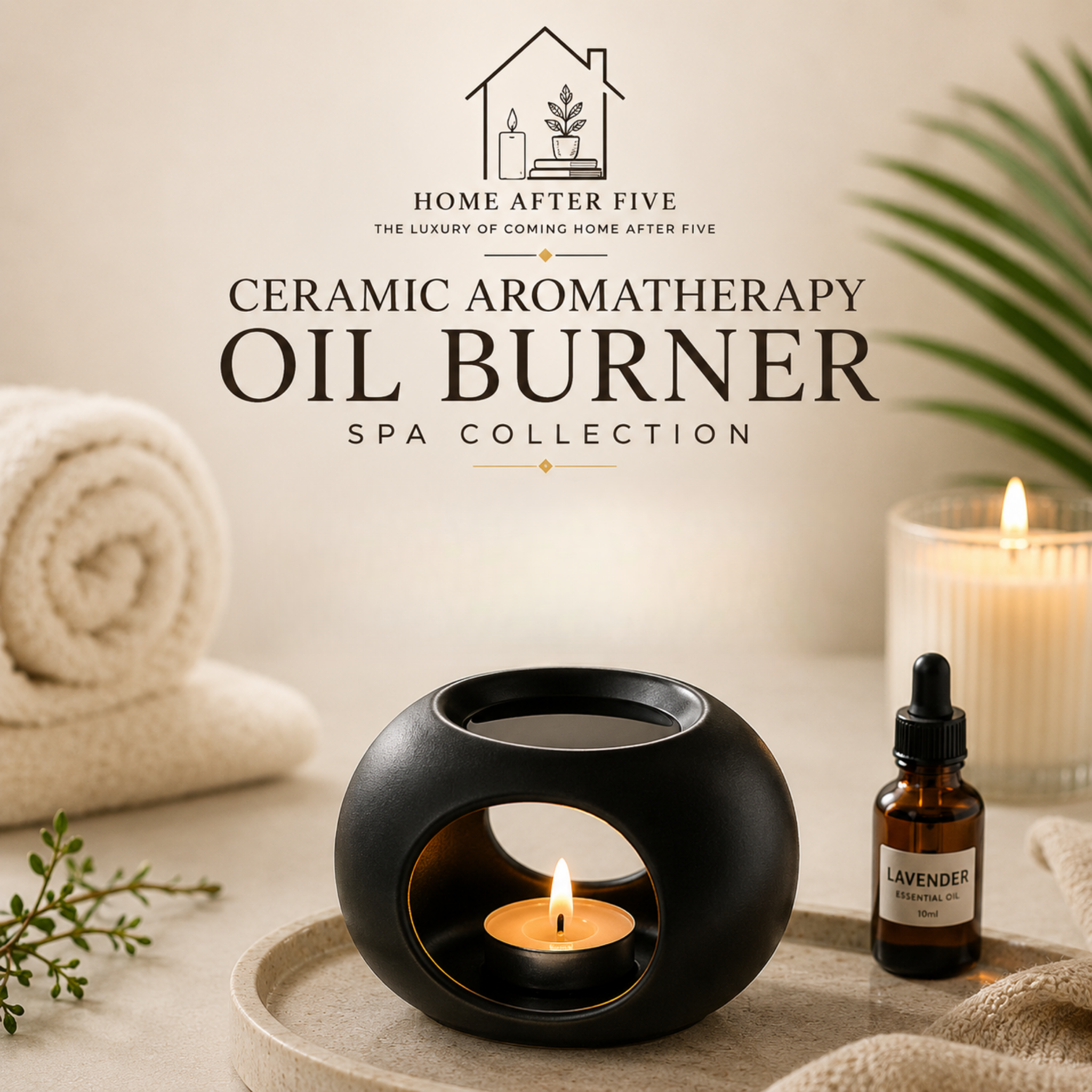 Black Ceramic Aromatherapy Oil Burner | Home After Five
