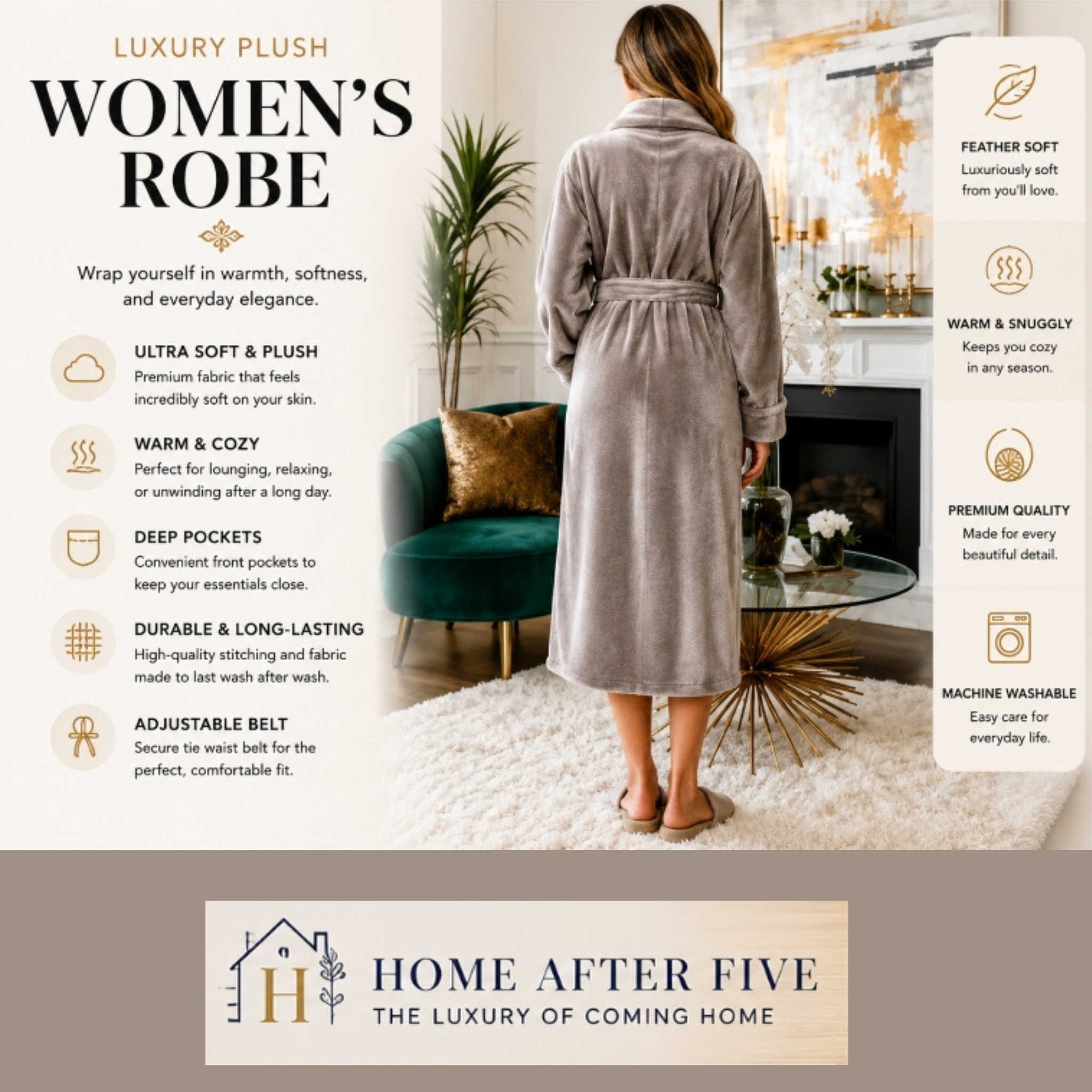 Women's Luxury Plush Bathrobe | Cloud-Soft Warmth for Every Evening