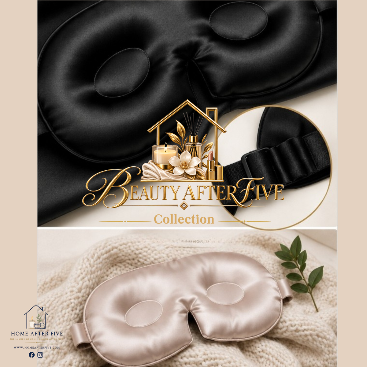 22 Momme Silk Sleep Mask — 3D Contoured Blackout Eye Mask for Deep Rest