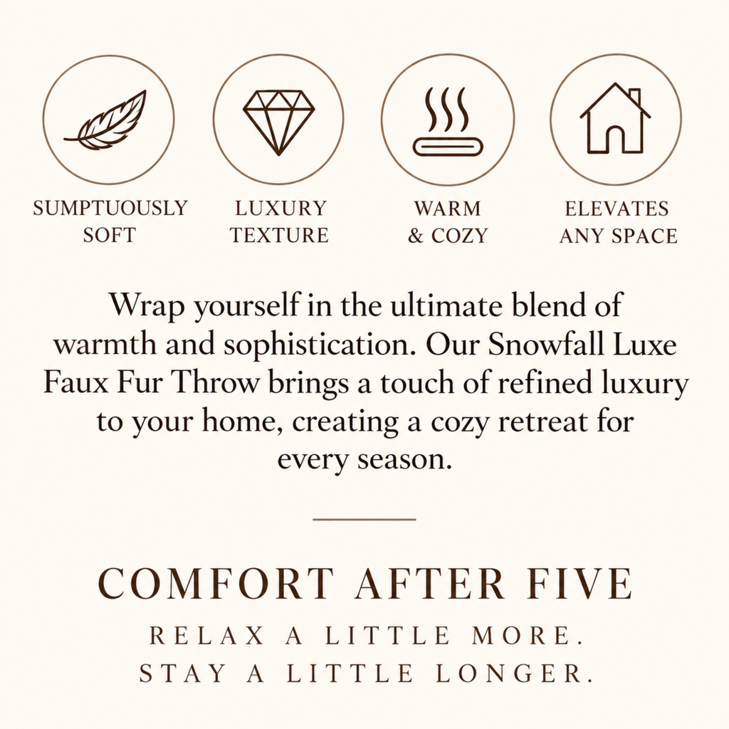 Snowfall Luxe Faux Fur Throw/Home After Five