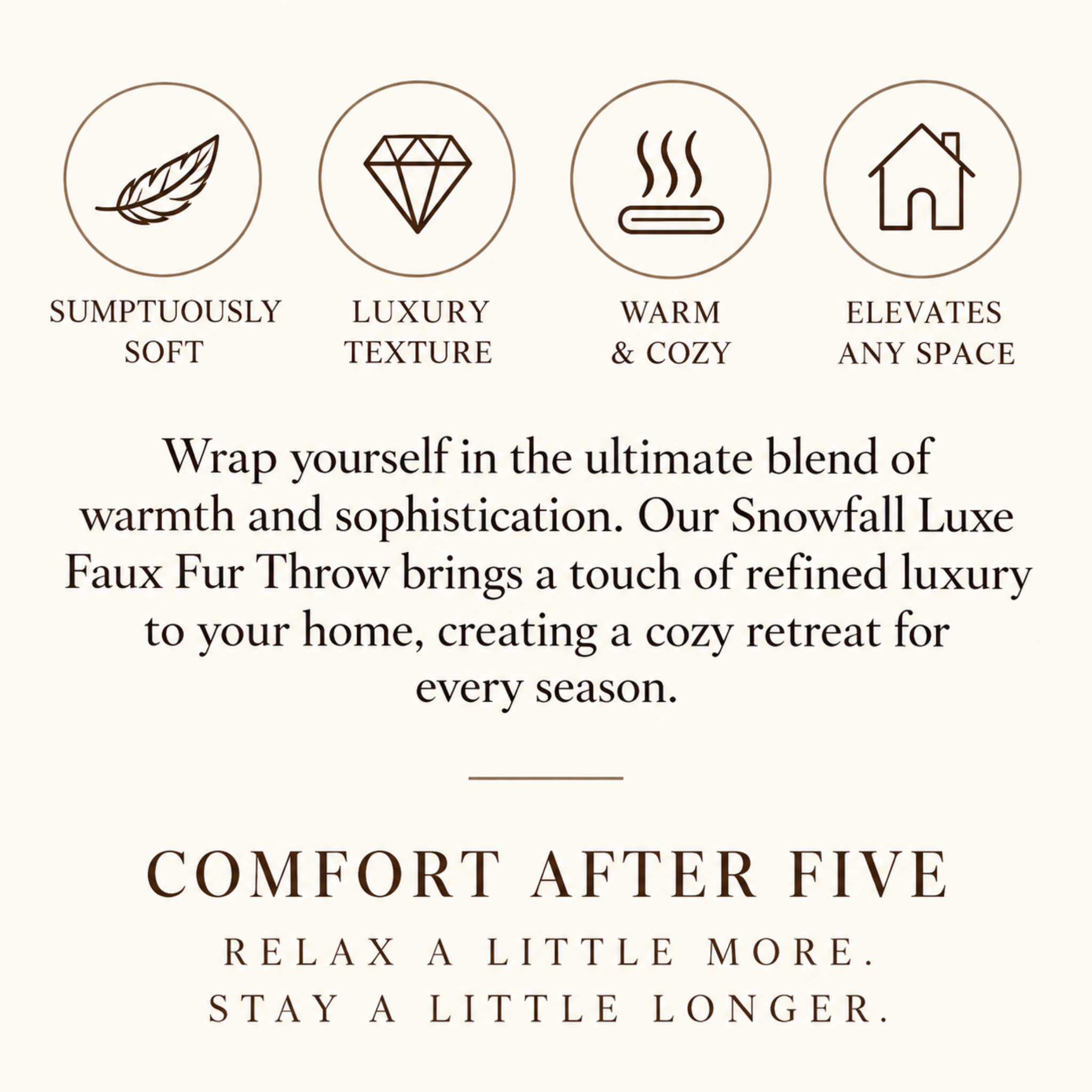 Snowfall Luxe Faux Fur Throw/Home After Five