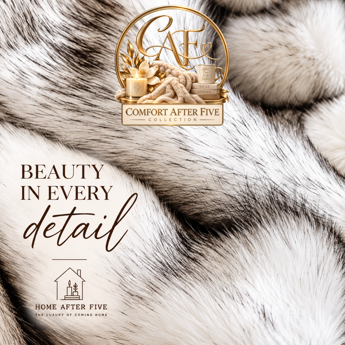 Snowfall Luxe Faux Fur Throw/Home After Five