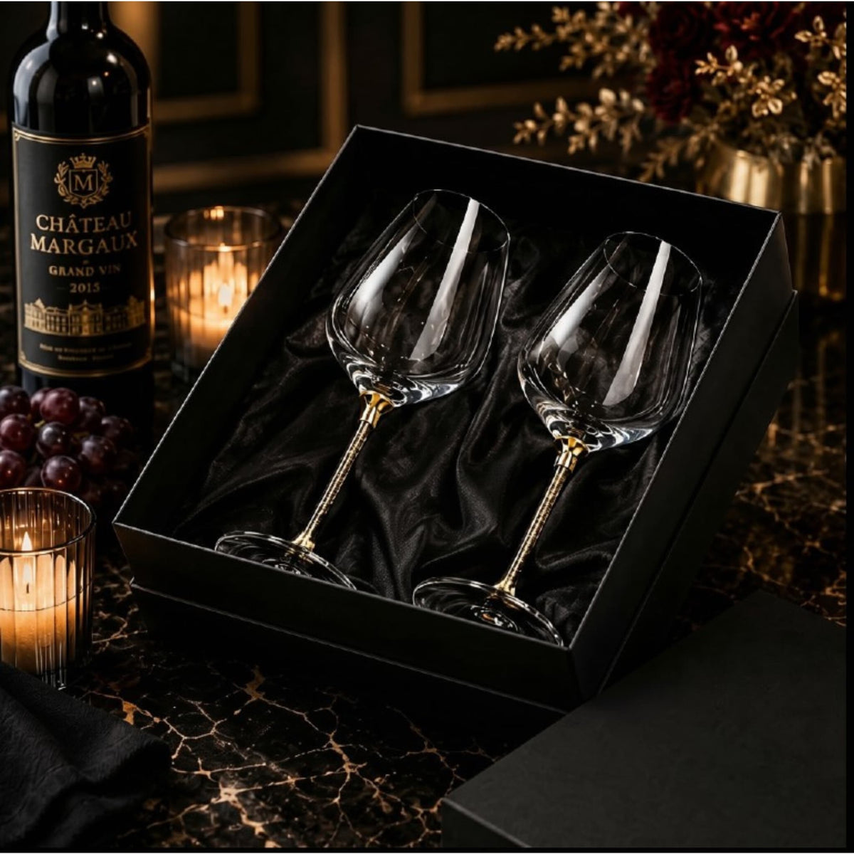 Luxury Crystal Wine Glass Set — 2pc High-End Glassware