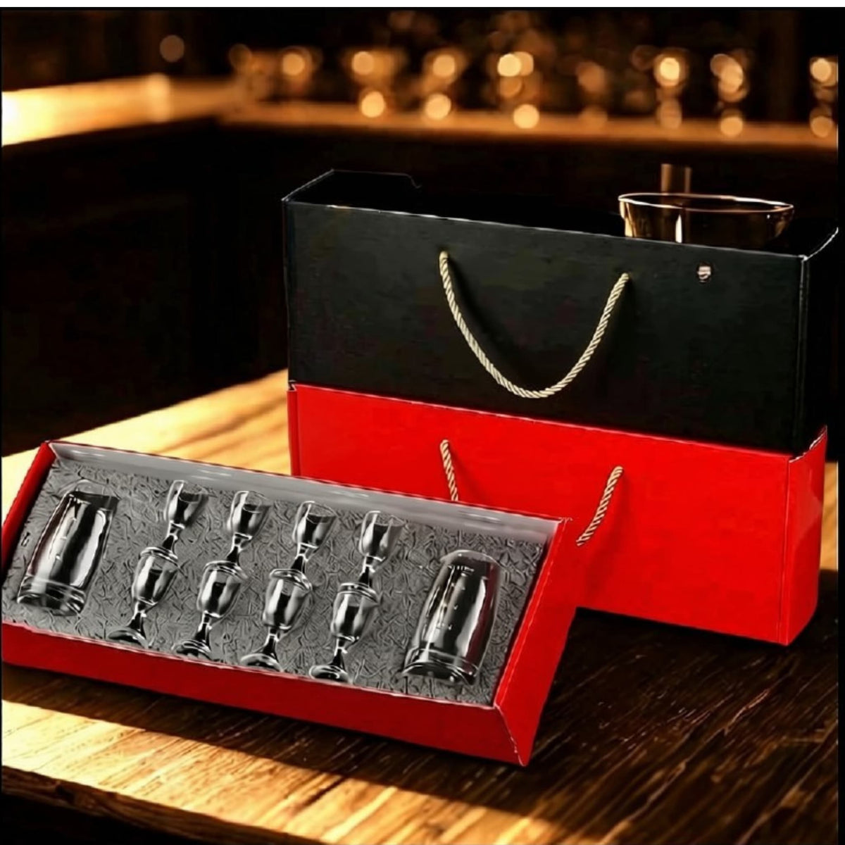 Crystal Stemmed Shot Glass Gift Set | 10-Piece Luxury Glassware for Spirits & Entertaining