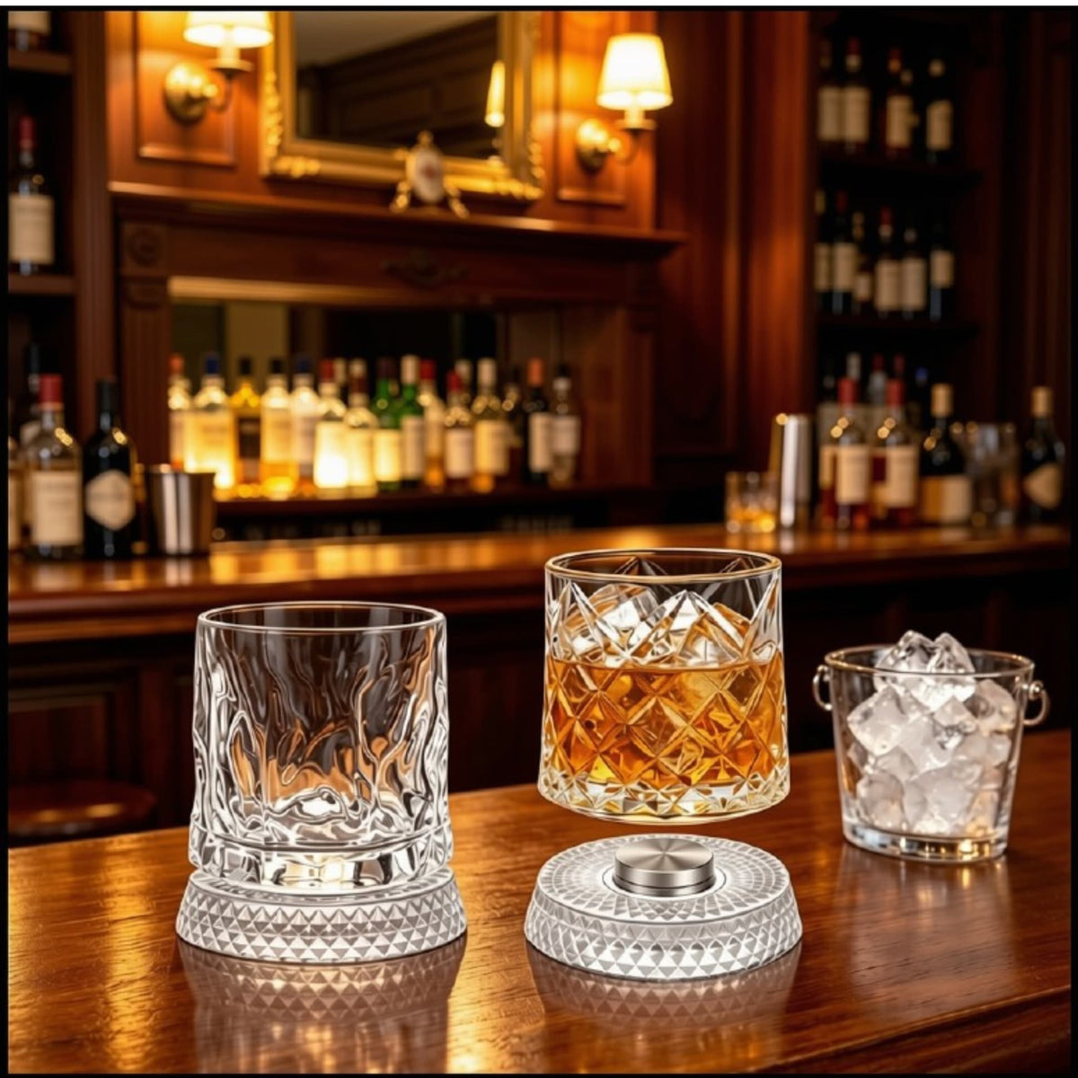 360° Rotating Crystal Wine & Whiskey Glass | Elegant Drinkware for Home Bar & Gifting