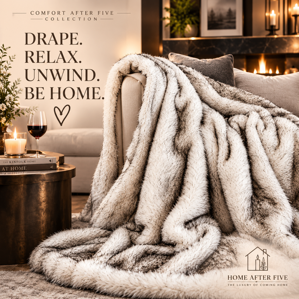 Snowfall Luxe Faux Fur Throw/Home After Five