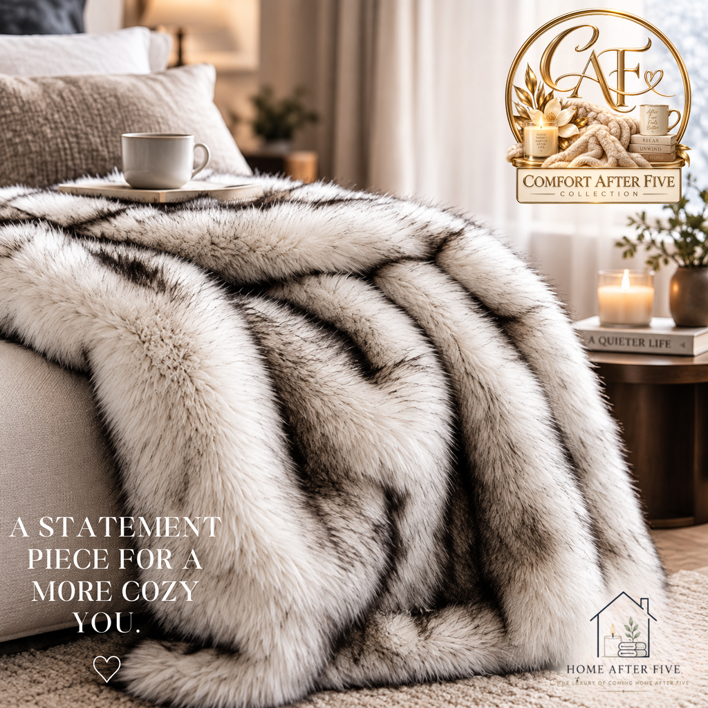 Snowfall Luxe Faux Fur Throw/Home After Five
