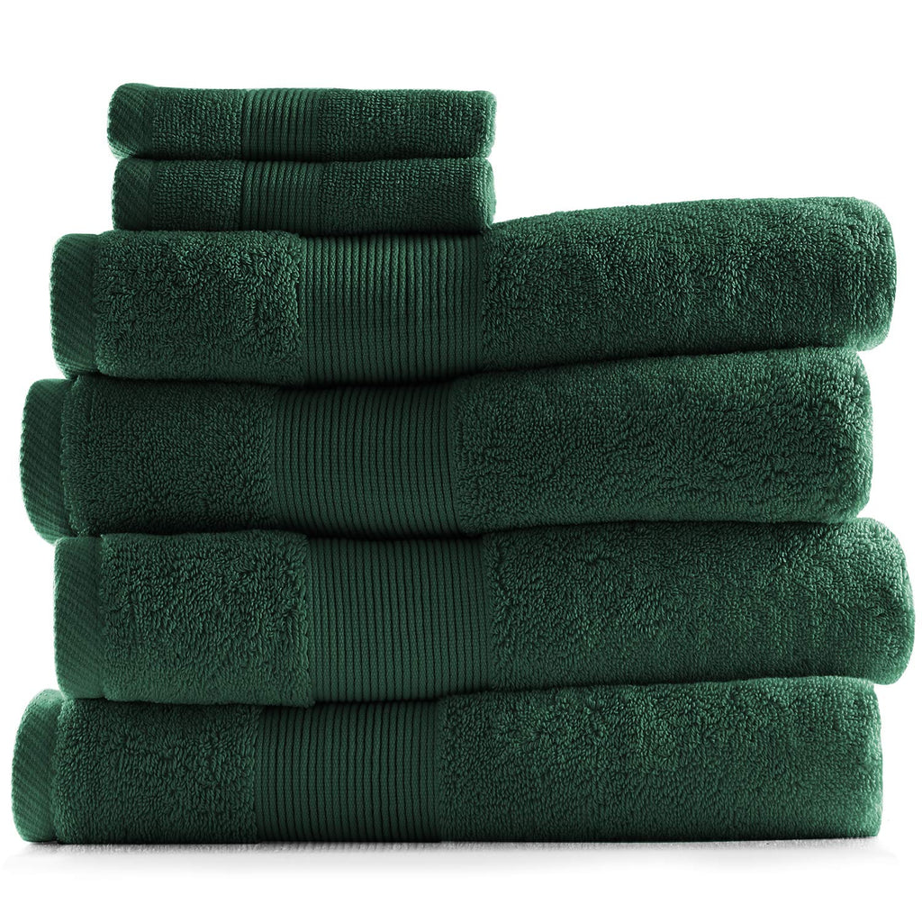 Hearth & Harbor Bath Towels for Bathroom - 100% Ring Spun Cotton Luxury Bathroom Towels - Ultra Soft & Highly Absorbent Bath Towels Set 6 Piece Set (4 Bath Towels 2 Washcloths) - Hunter Green